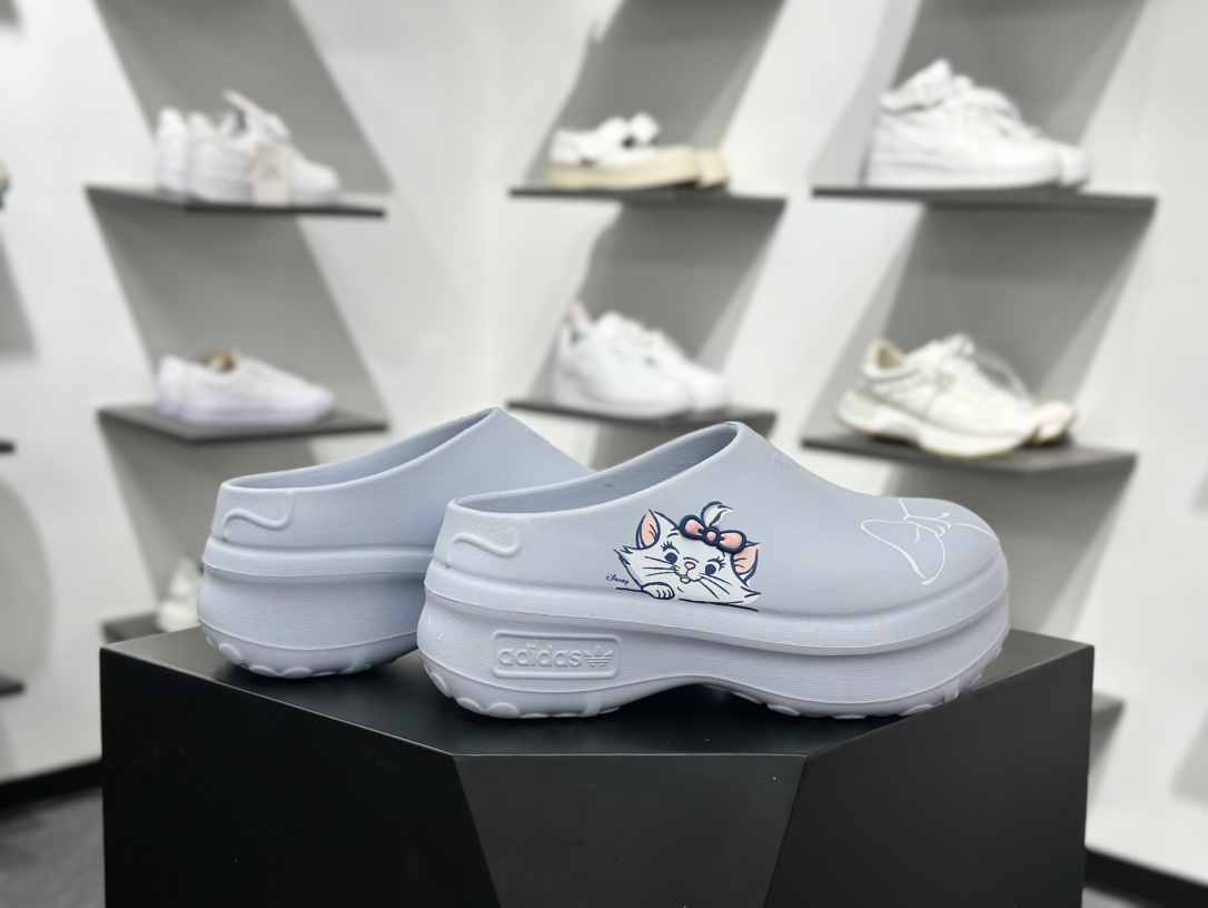 阿迪达斯Adidas Adifom Stan Smith Platform Mule”Night Indigo/Clear Mint”厚底休闲包头露跟凉鞋式拖鞋 JR445