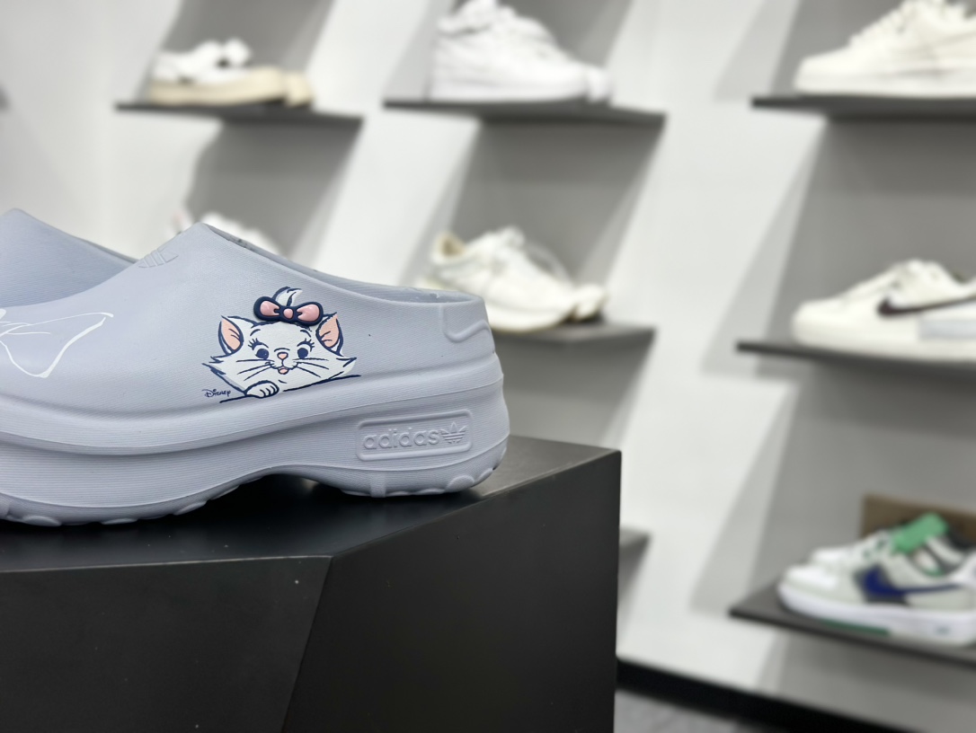 阿迪达斯Adidas Adifom Stan Smith Platform Mule”Night Indigo/Clear Mint”厚底休闲包头露跟凉鞋式拖鞋 JR445