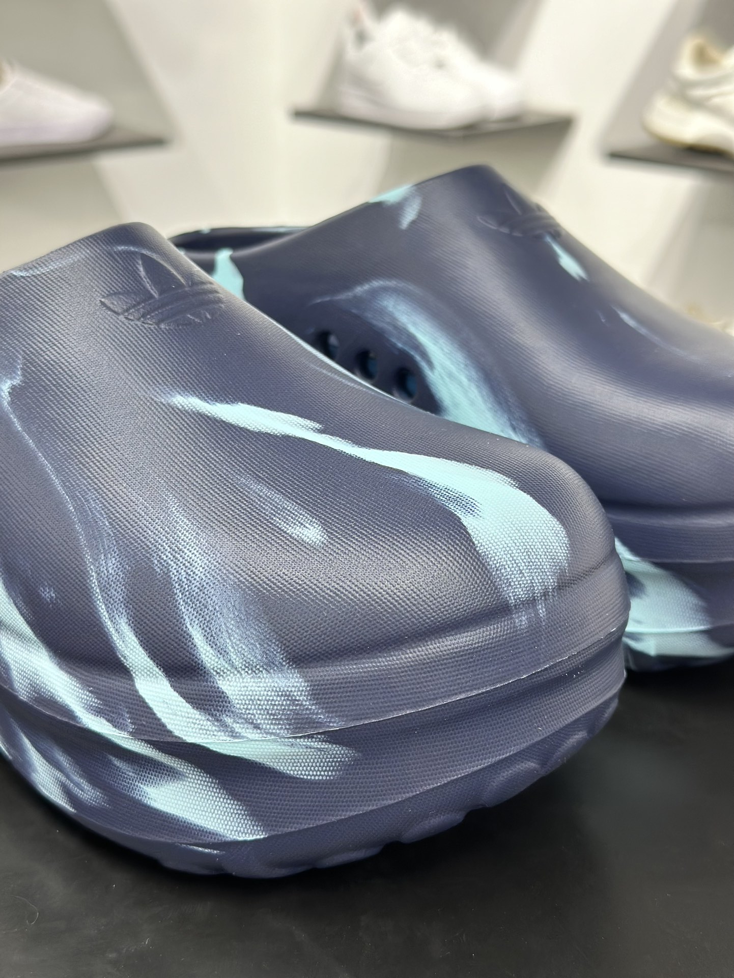 阿迪达斯Adidas Adifom Stan Smith Platform Mule”Night Indigo/Clear Mint”休闲包头露跟凉鞋式拖鞋“夜靛蓝清薄荷”ID5812