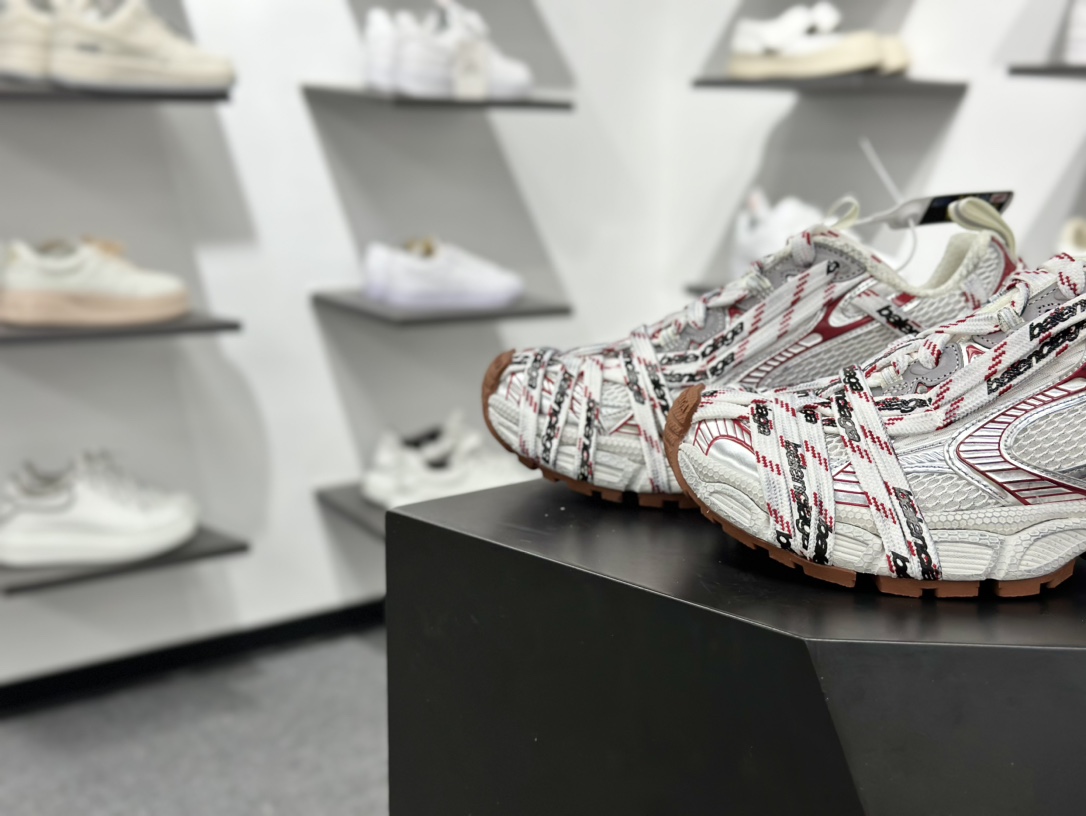 Balenciaga巴黎世家 3XL 灰红绑带 825597 W3XHL 2162