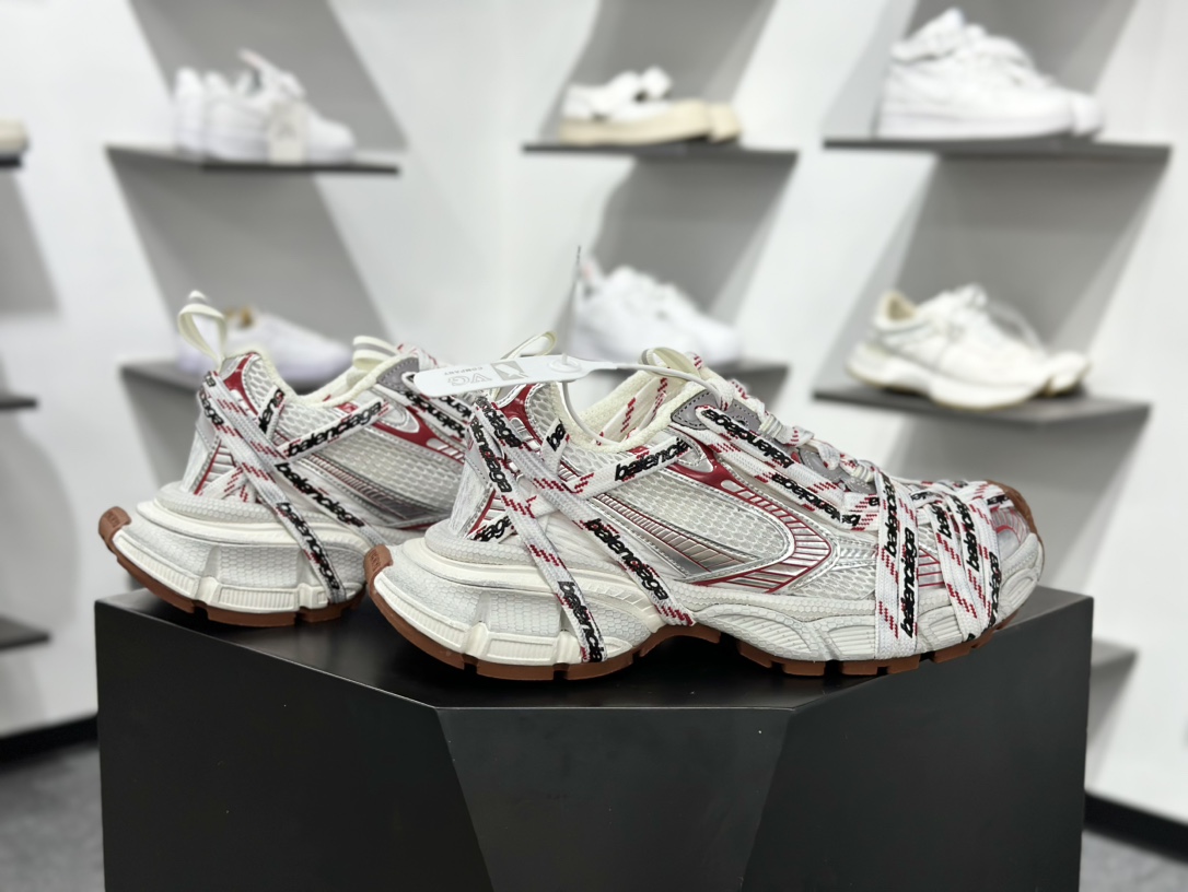 Balenciaga巴黎世家 3XL 灰红绑带 825597 W3XHL 2162