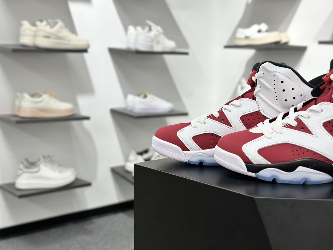 Nike Air Jordan Retro 6”Carmine”乔丹AJ6代中帮篮球鞋“胭脂红白红” 384664-160