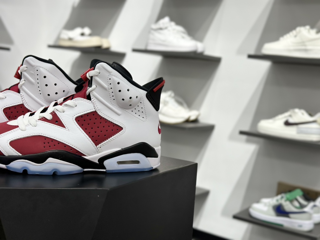 Nike Air Jordan Retro 6”Carmine”乔丹AJ6代中帮篮球鞋“胭脂红白红” 384664-160