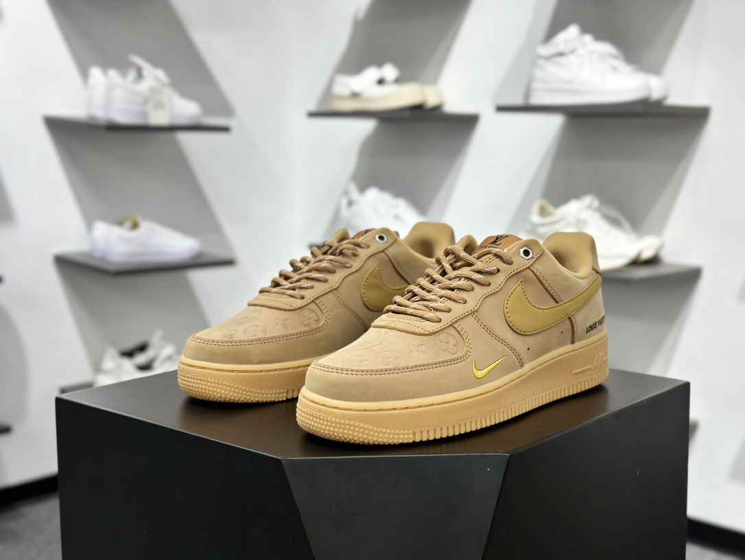 200 Nike Air Force 1 Low 07 x Louis Vuitton 万花弄 原木塞 复古美拉德 深棕小勾 CJ9179-200