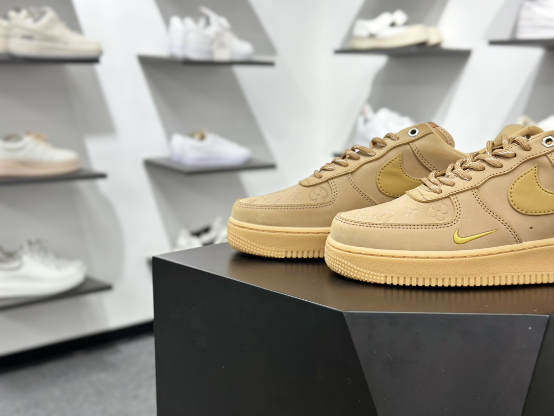 200 Nike Air Force 1 Low 07 x Louis Vuitton 万花弄 原木塞 复古美拉德 深棕小勾 CJ9179-200