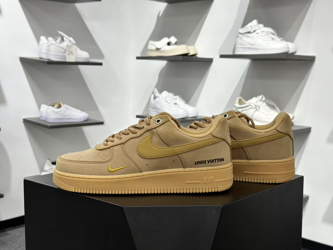 200 Nike Air Force 1 Low 07 x Louis Vuitton 万花弄 原木塞 复古美拉德 深棕小勾 CJ9179-200