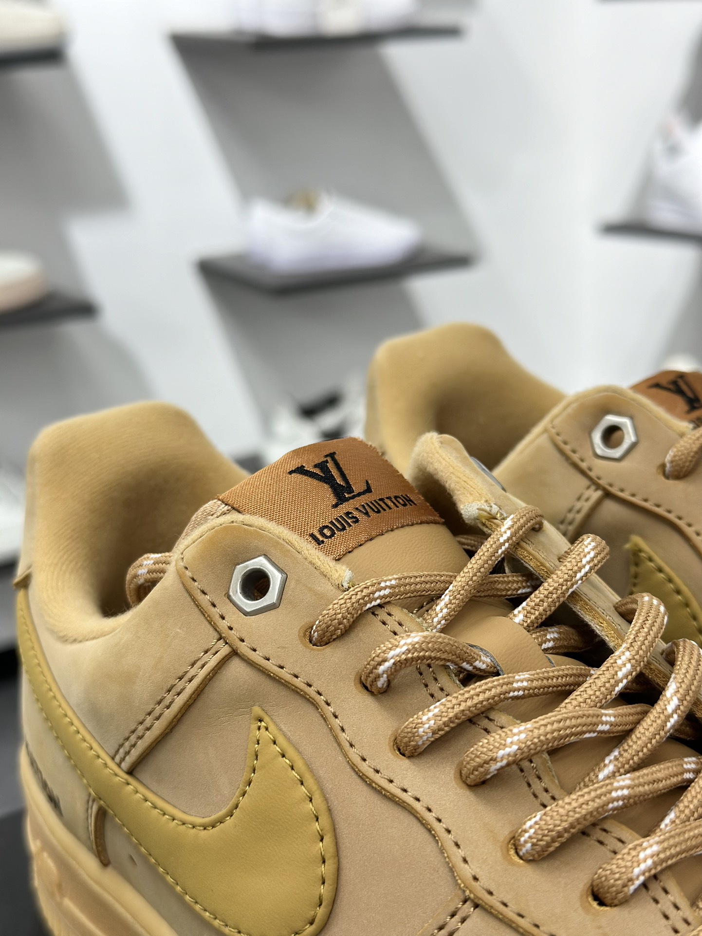 200 Nike Air Force 1 Low 07 x Louis Vuitton 万花弄 原木塞 复古美拉德 深棕小勾 CJ9179-200