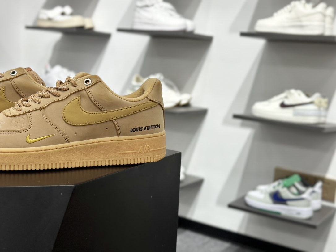 200 Nike Air Force 1 Low 07 x Louis Vuitton 万花弄 原木塞 复古美拉德 深棕小勾 CJ9179-200