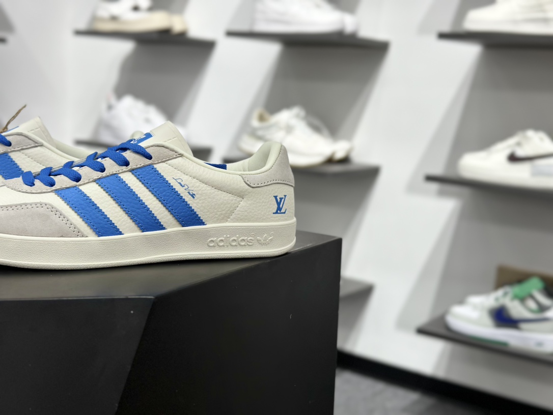 adidas Originals Gazelle INdoor x Louis Vuitton 三叶草休闲防滑耐磨低帮板鞋 DD6605