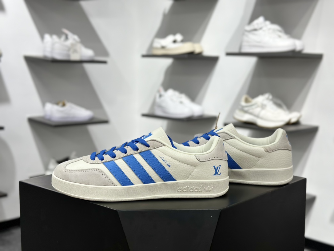 adidas Originals Gazelle INdoor x Louis Vuitton 三叶草休闲防滑耐磨低帮板鞋 DD6605