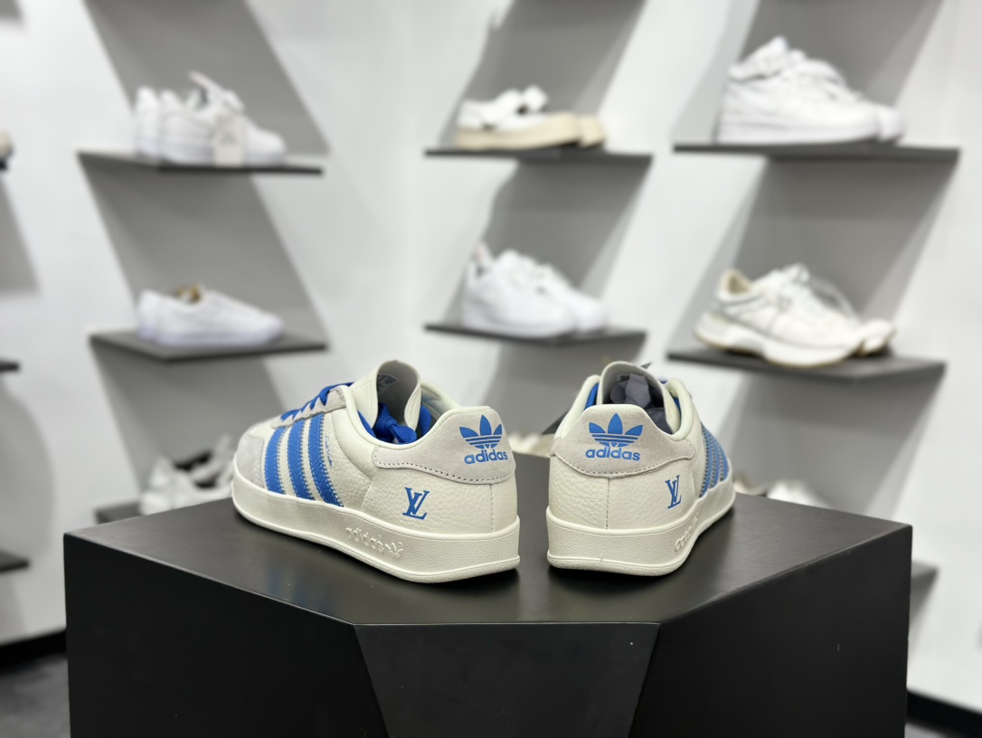 adidas Originals Gazelle INdoor x Louis Vuitton 三叶草休闲防滑耐磨低帮板鞋 DD6605