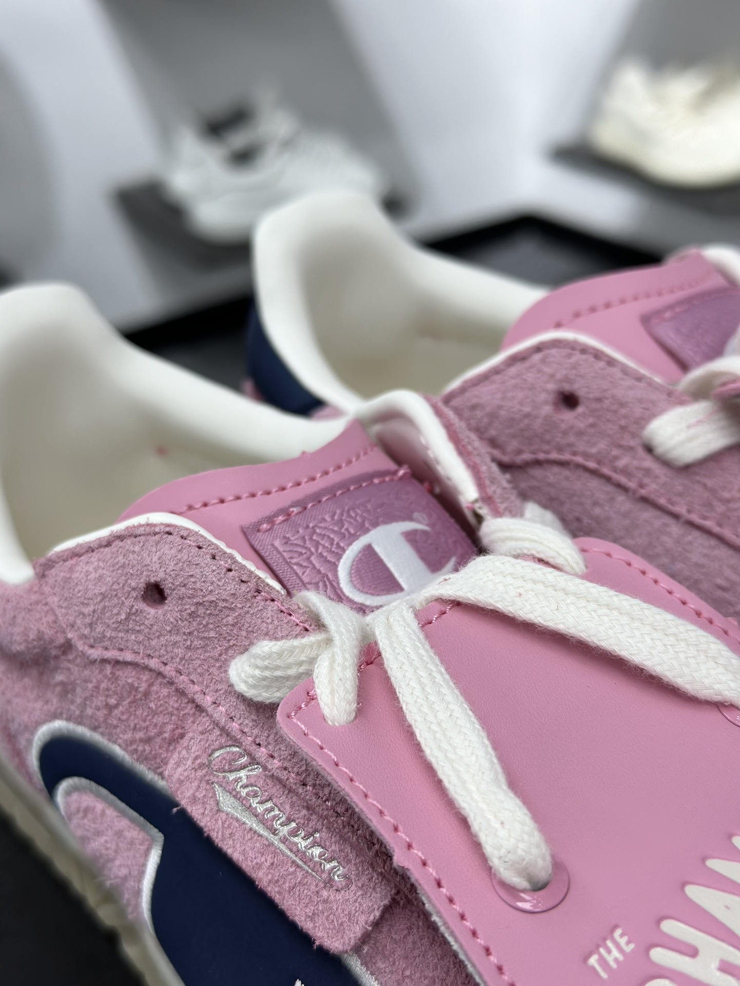 冠军Champion Essentials Champ T-Trainer 基础训练系列低帮低帮休闲运动板鞋“翻毛浅粉藏蓝” U4CFCTW14K1