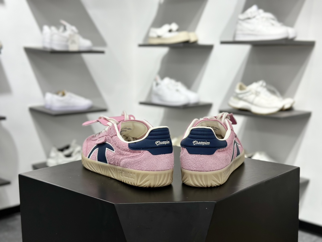 冠军Champion Essentials Champ T-Trainer 基础训练系列低帮低帮休闲运动板鞋“翻毛浅粉藏蓝” U4CFCTW14K1