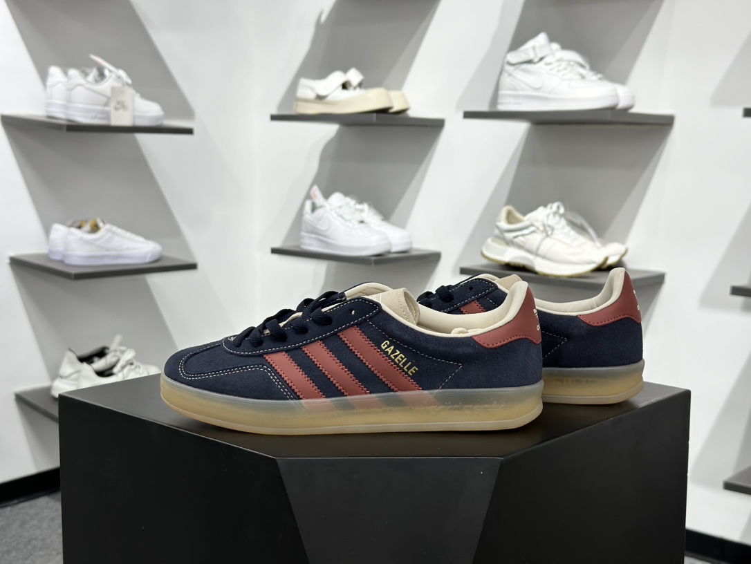 AD Originals Gazelle Indoor 深蓝红 三叶草复古休闲运动板鞋 JH5404 AD Originals Gazelle Indoor 深蓝红 三叶草复古休闲运动板鞋 JH5404