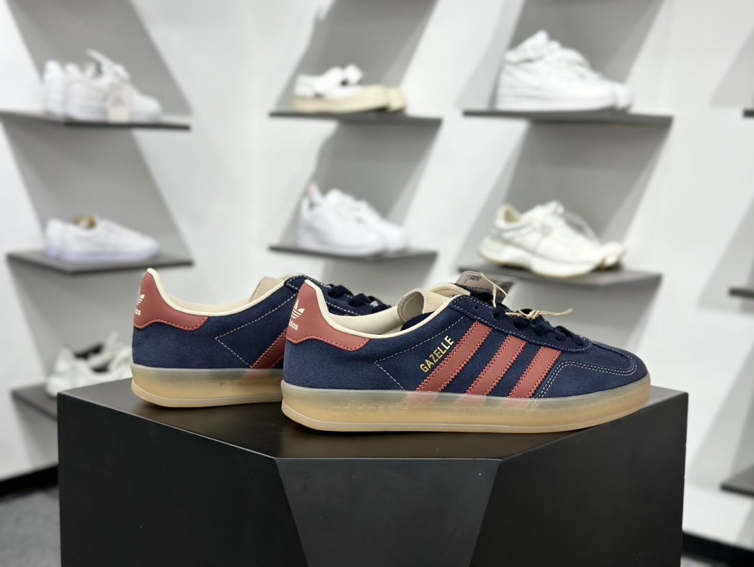 AD Originals Gazelle Indoor 深蓝红 三叶草复古休闲运动板鞋 JH5404 AD Originals Gazelle Indoor 深蓝红 三叶草复古休闲运动板鞋 JH5404