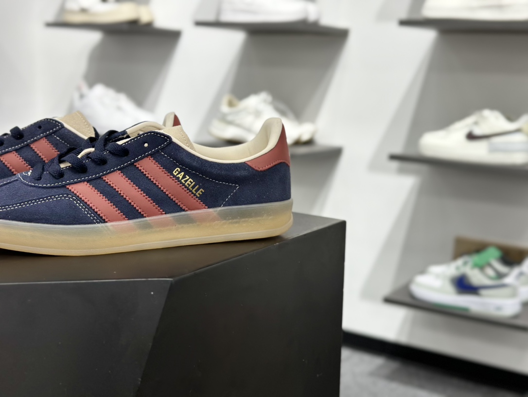 AD Originals Gazelle Indoor 深蓝红 三叶草复古休闲运动板鞋 JH5404 AD Originals Gazelle Indoor 深蓝红 三叶草复古休闲运动板鞋 JH5404