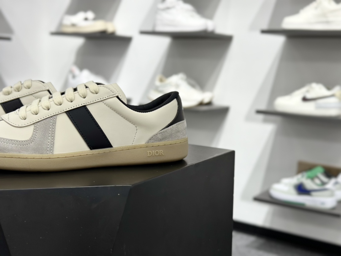360 迪奥/Dior B01 Matchpoint Low Sneakers B01系列低帮小白鞋“皮革米白灰黑生胶底”3SN328ZRH_H069