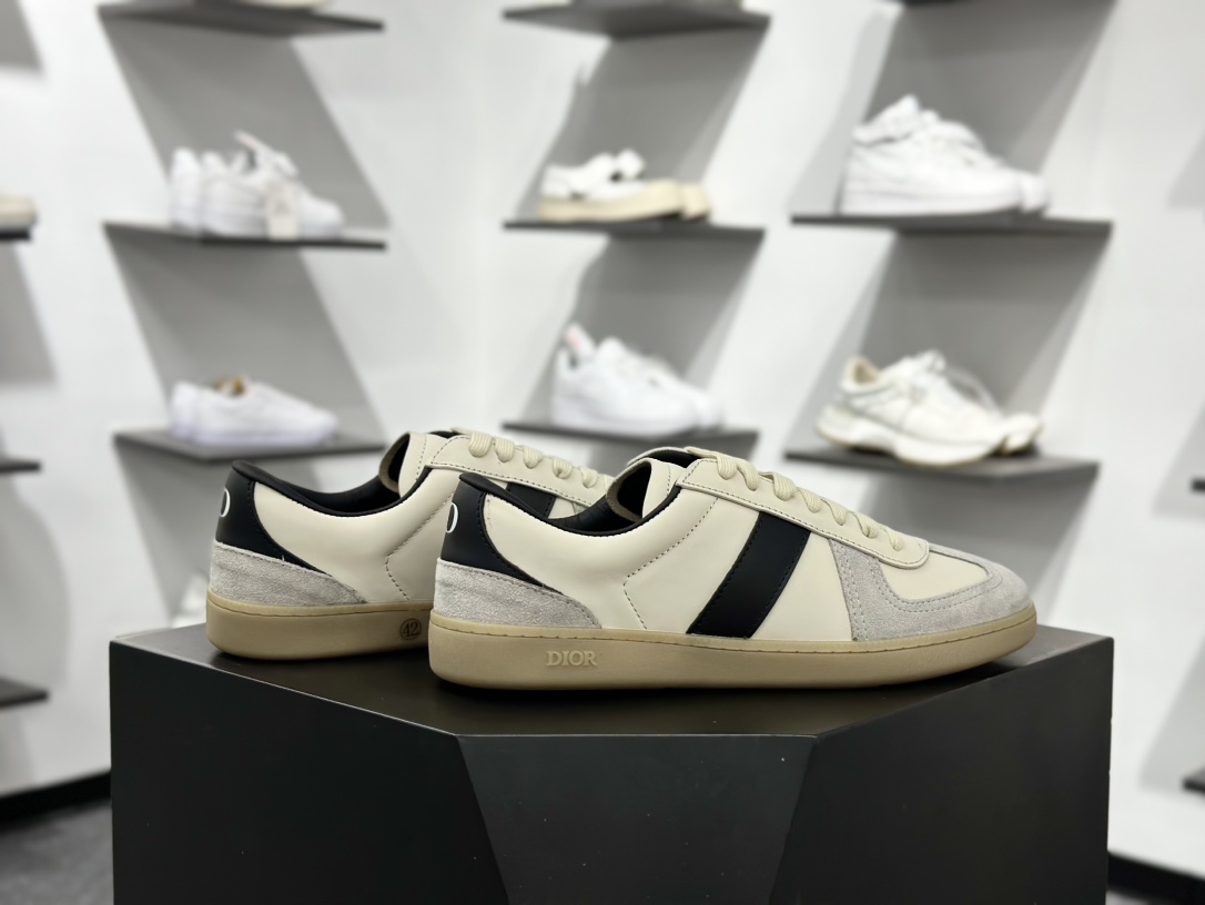 360 迪奥/Dior B01 Matchpoint Low Sneakers B01系列低帮小白鞋“皮革米白灰黑生胶底”3SN328ZRH_H069