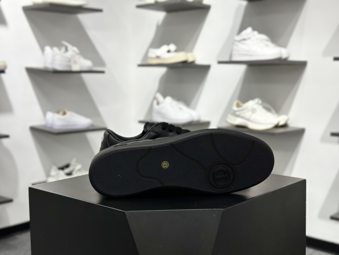 360 迪奥/Dior B01 Matchpoint Low Sneakers B01系列低帮经典绅士德训小白鞋“皮革全黑”3SN328ZQR_H900