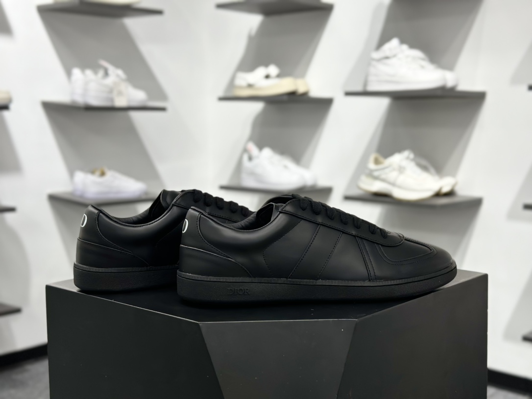 360 迪奥/Dior B01 Matchpoint Low Sneakers B01系列低帮经典绅士德训小白鞋“皮革全黑”3SN328ZQR_H900