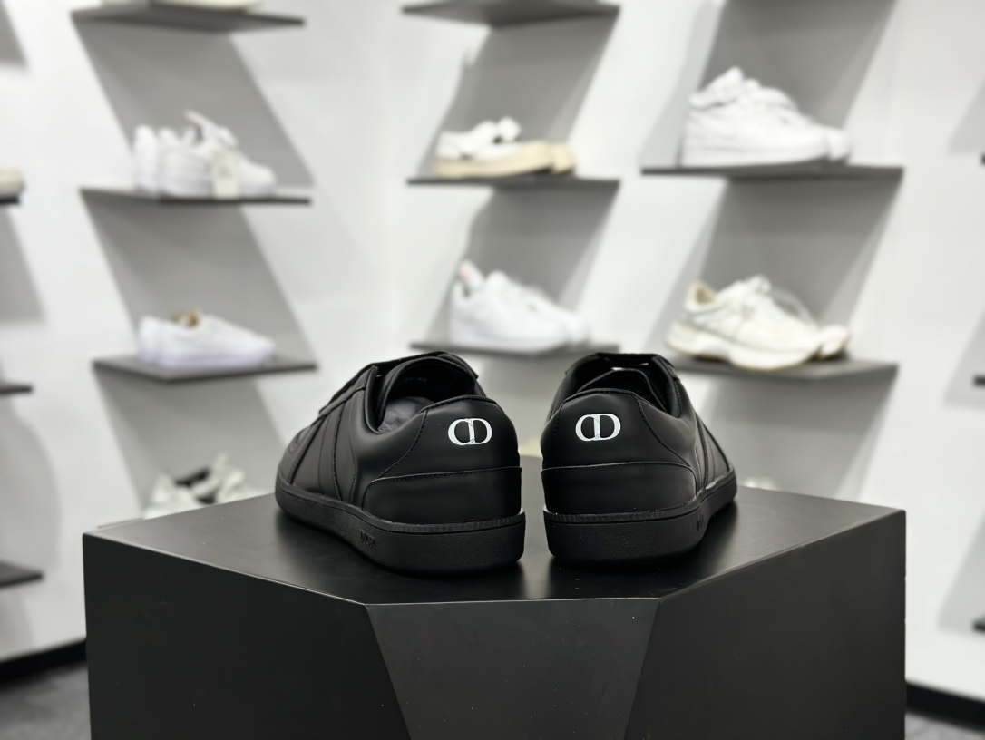 360 迪奥/Dior B01 Matchpoint Low Sneakers B01系列低帮经典绅士德训小白鞋“皮革全黑”3SN328ZQR_H900
