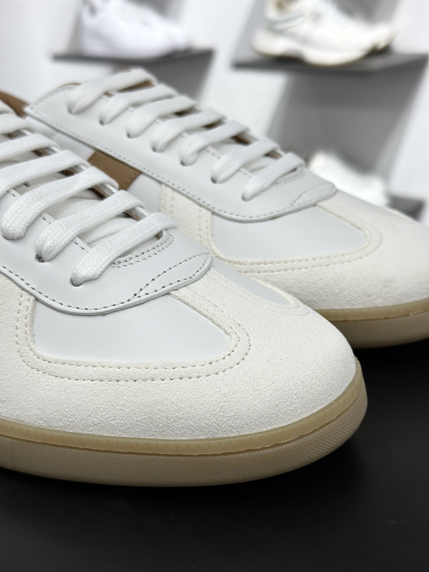 360 迪奥/Dior B01 Matchpoint Low Sneakers B01系列低帮小白鞋“皮革白棕生胶底”3SN328ZRH_H076