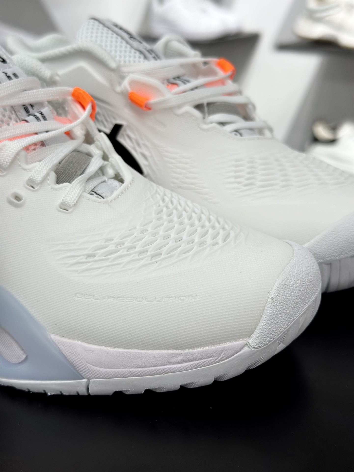 亚瑟士Asics Gel Resolution X 决心X系列低帮网球训练透气休闲运动跑步鞋“白黑冰蓝”1041A481-100