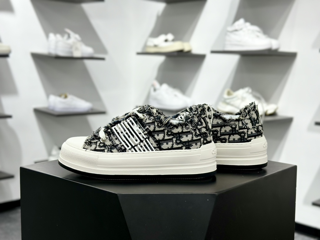 25ss早春新款Dior 迪奥Walk'n'Dior 厚底运动鞋 低帮休闲帆布鞋 板鞋