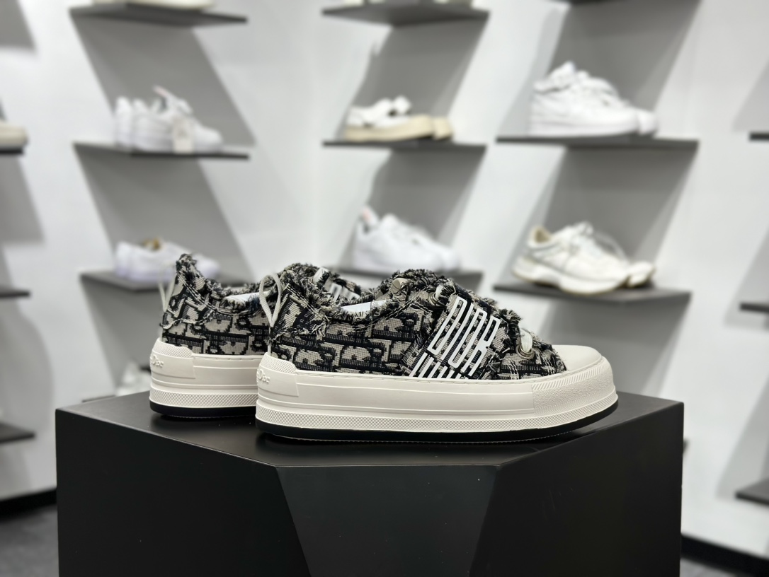 25ss早春新款Dior 迪奥Walk'n'Dior 厚底运动鞋 低帮休闲帆布鞋 板鞋