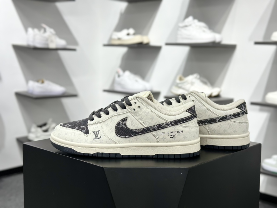 路易威登Louis Vuitton x Nike SB Dunk Low”LV Monogram”扣篮系列低帮滑板板鞋“酒红米白LV提花” SC9772-809