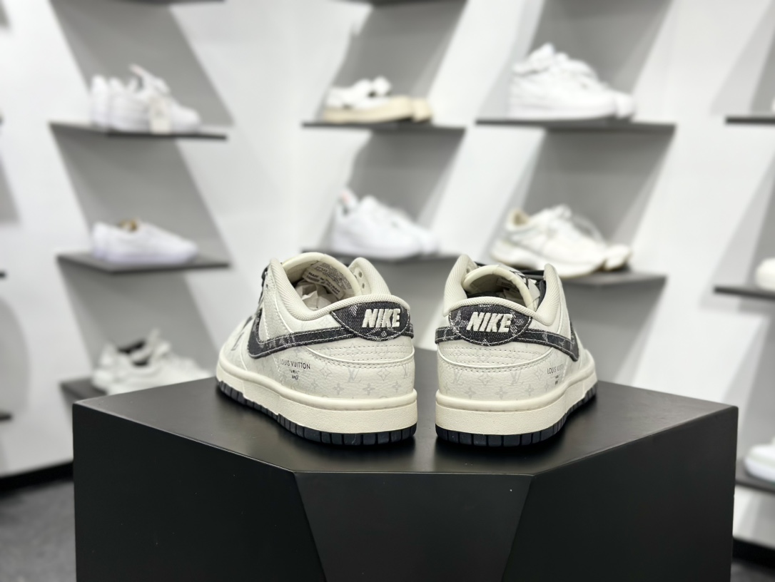 路易威登Louis Vuitton x Nike SB Dunk Low”LV Monogram”扣篮系列低帮滑板板鞋“酒红米白LV提花” SC9772-809