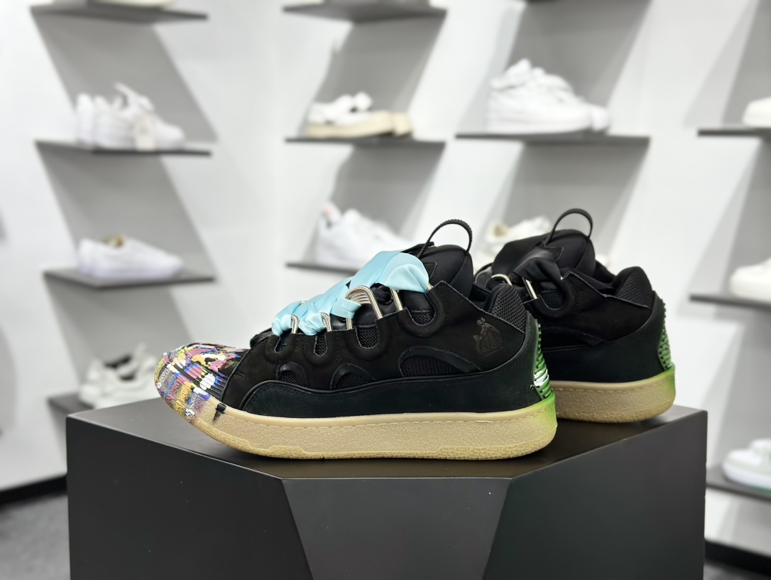 Lanvin Curb Sneakers 浪凡面包鞋 泼墨色 东莞纯原 高端定制版 LANVIN浪凡三代 最新走秀款Curb系列 休闲运动面包鞋