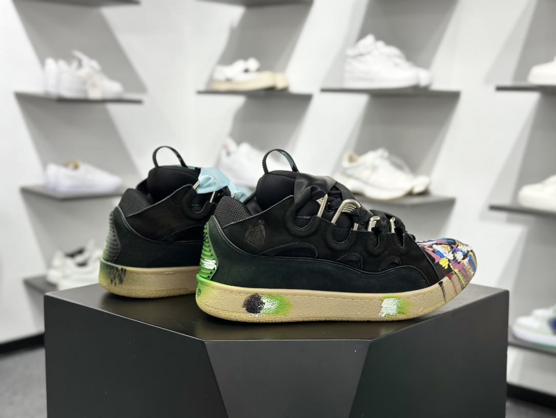 Lanvin Curb Sneakers 浪凡面包鞋 泼墨色 东莞纯原 高端定制版 LANVIN浪凡三代 最新走秀款Curb系列 休闲运动面包鞋