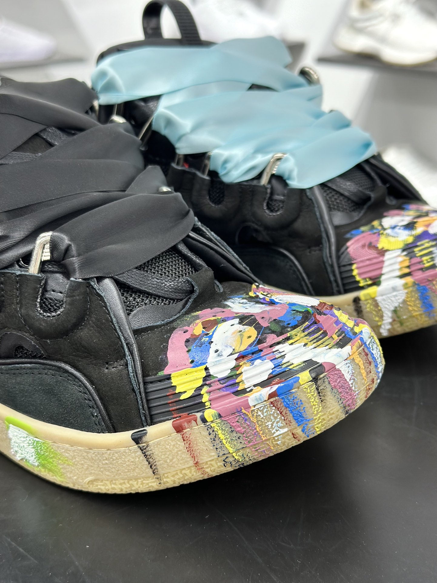 Lanvin Curb Sneakers 浪凡面包鞋 泼墨色 东莞纯原 高端定制版 LANVIN浪凡三代 最新走秀款Curb系列 休闲运动面包鞋