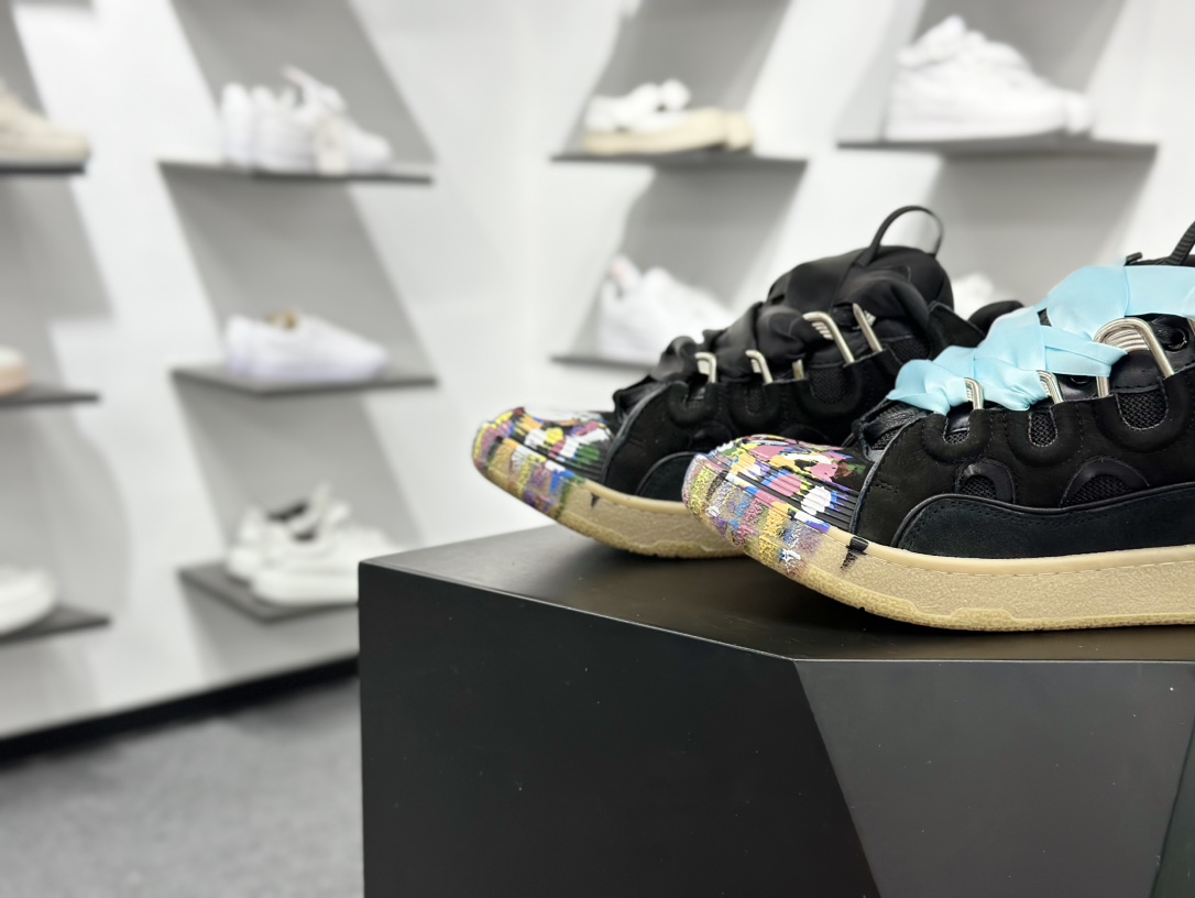Lanvin Curb Sneakers 浪凡面包鞋 泼墨色 东莞纯原 高端定制版 LANVIN浪凡三代 最新走秀款Curb系列 休闲运动面包鞋