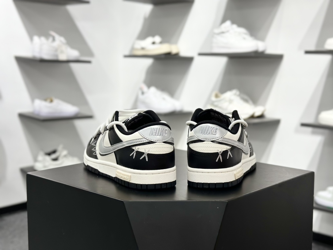 Nike SB Dunk Low XX黑白银 解构抽绳鞋带 DD1391-100