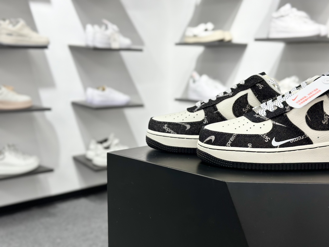 Nike Air Force 1‘07 Low Sup联名 黑牛仔小白勾 空军一号低帮休闲板鞋 LW9279-010