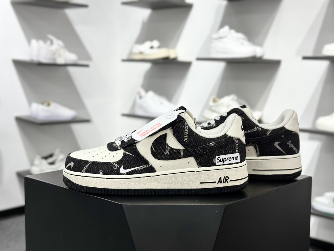 Nike Air Force 1‘07 Low Sup联名 黑牛仔小白勾 空军一号低帮休闲板鞋 LW9279-010