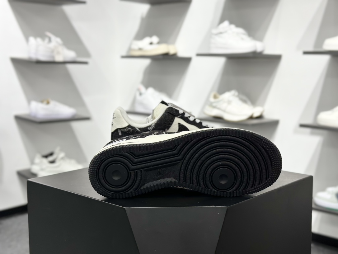 Nike Air Force 1‘07 Low Sup联名 黑牛仔小白勾 空军一号低帮休闲板鞋 LW9279-010