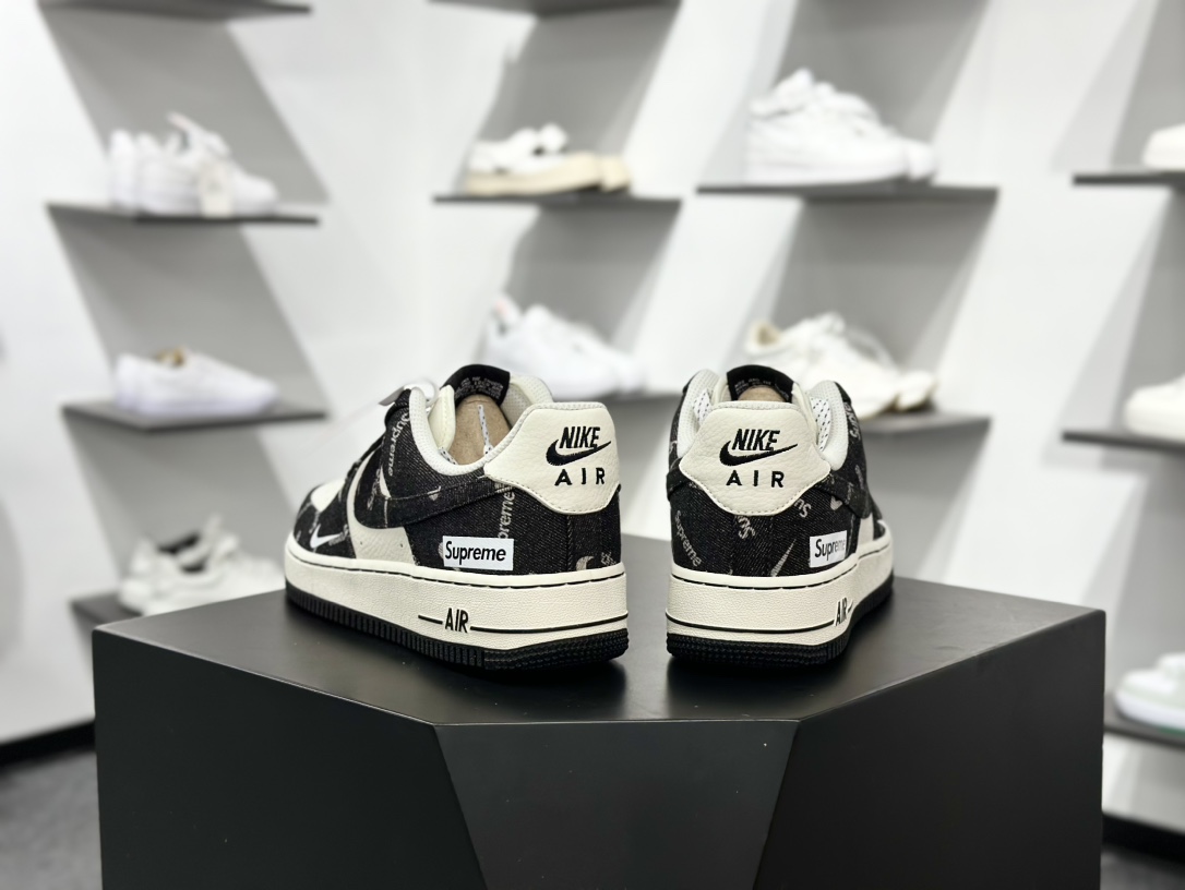 Nike Air Force 1‘07 Low Sup联名 黑牛仔小白勾 空军一号低帮休闲板鞋 LW9279-010
