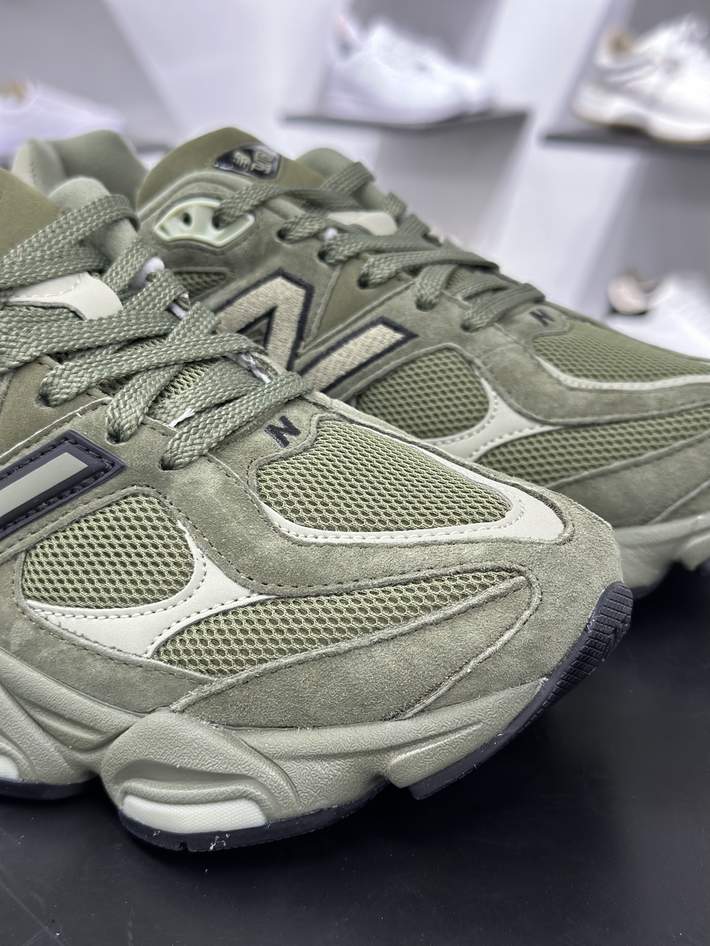 New Balance NB9060 联名款 复古休闲运动慢跑鞋 墨绿色 U9060ZGD