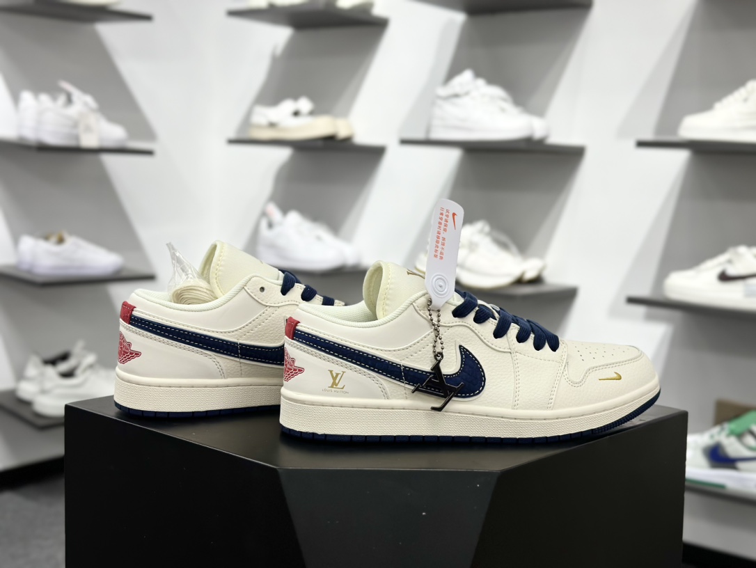 280 Air Jordan 1 Low AJ1 乔1 LV联名 蓝鳞勾 高端定制 低帮复古篮球鞋 XX3168-171