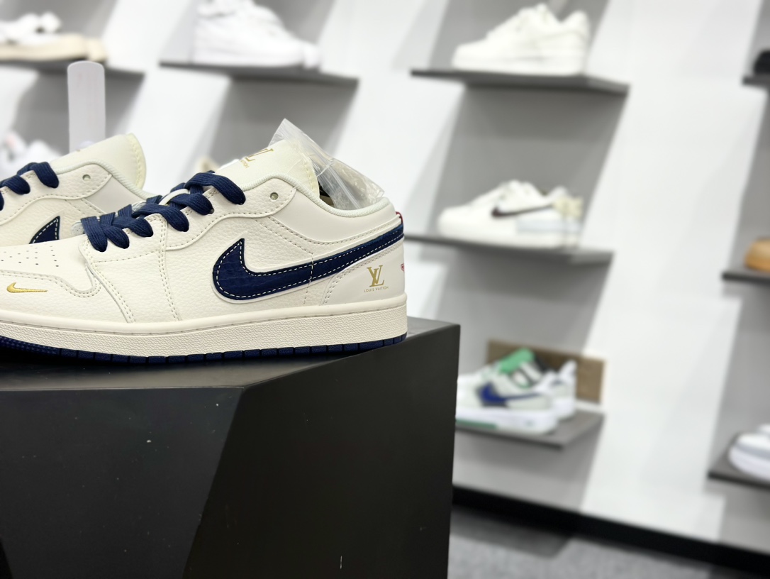280 Air Jordan 1 Low AJ1 乔1 LV联名 蓝鳞勾 高端定制 低帮复古篮球鞋 XX3168-171
