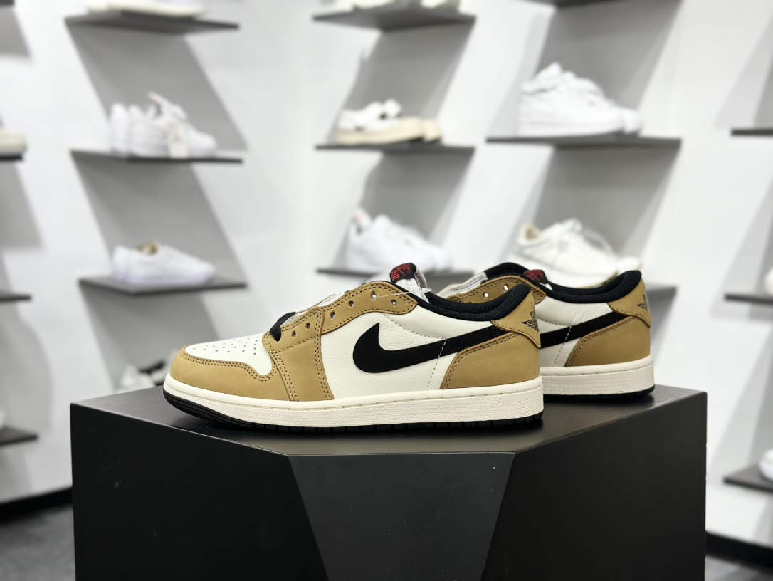 300 Air Jordan 1 Low og AJ1乔1低帮男子文化篮球 白棕小麦 新秀 CZ0790-107