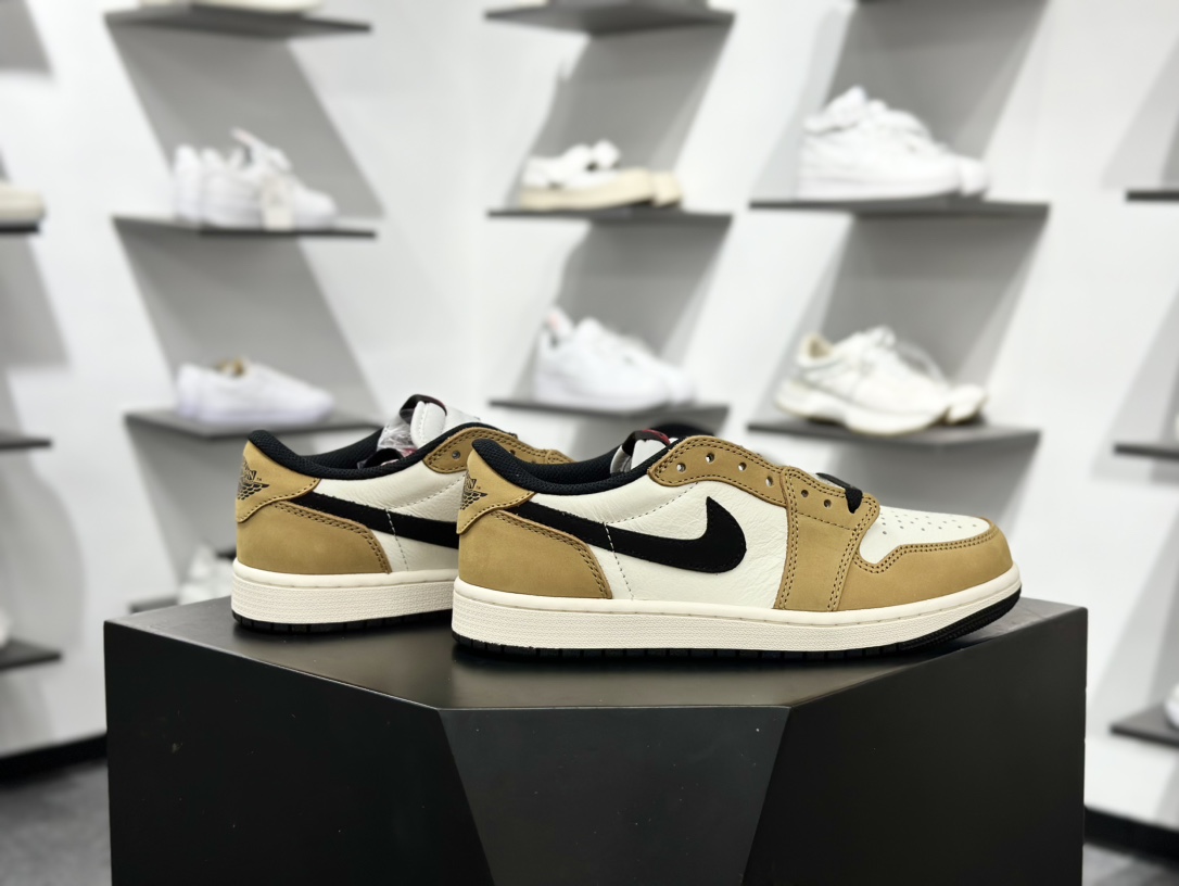 300 Air Jordan 1 Low og AJ1乔1低帮男子文化篮球 白棕小麦 新秀 CZ0790-107