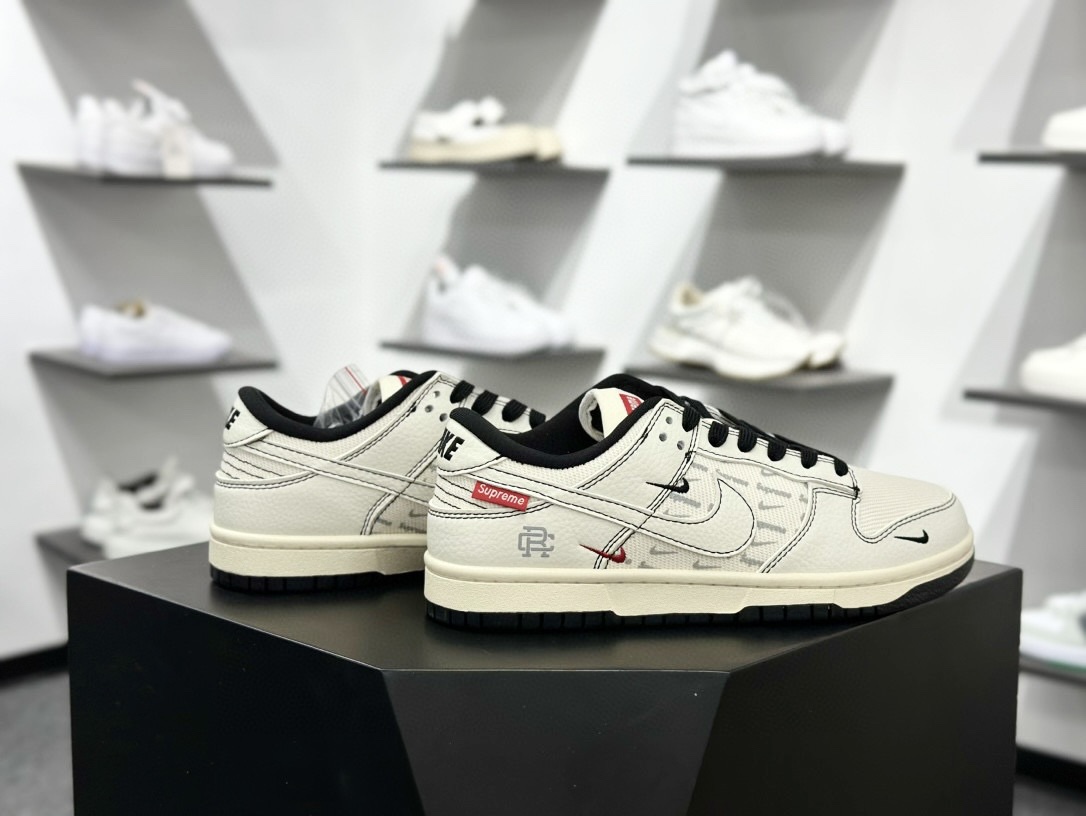 280 Nike SB Dunk Low 斯图西联名 黑白织布 周年高端定制 低帮休闲板鞋 SC9207-425