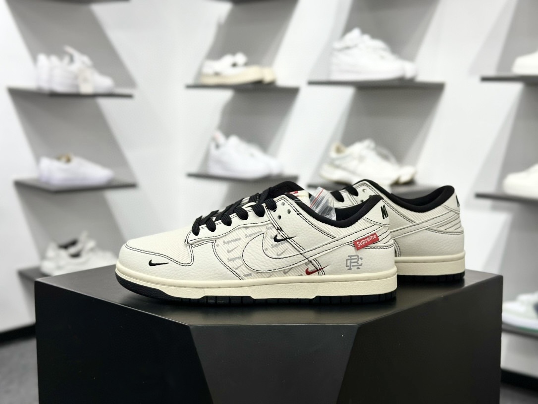 280 Nike SB Dunk Low 斯图西联名 黑白织布 周年高端定制 低帮休闲板鞋 SC9207-425