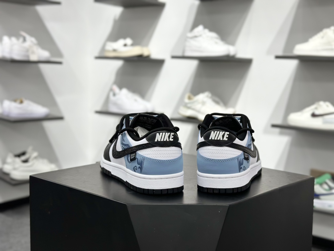 280 Nike SB Dunk Low 黑白蓝浮雕 解构抽绳鞋带 DD1503-101