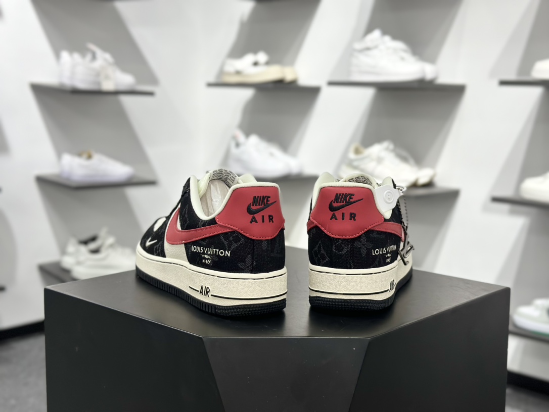 260 Nike Air Force 1‘07 Low LV联名 白红黑牛仔 空军一号低帮休闲板鞋 ZD1988-002