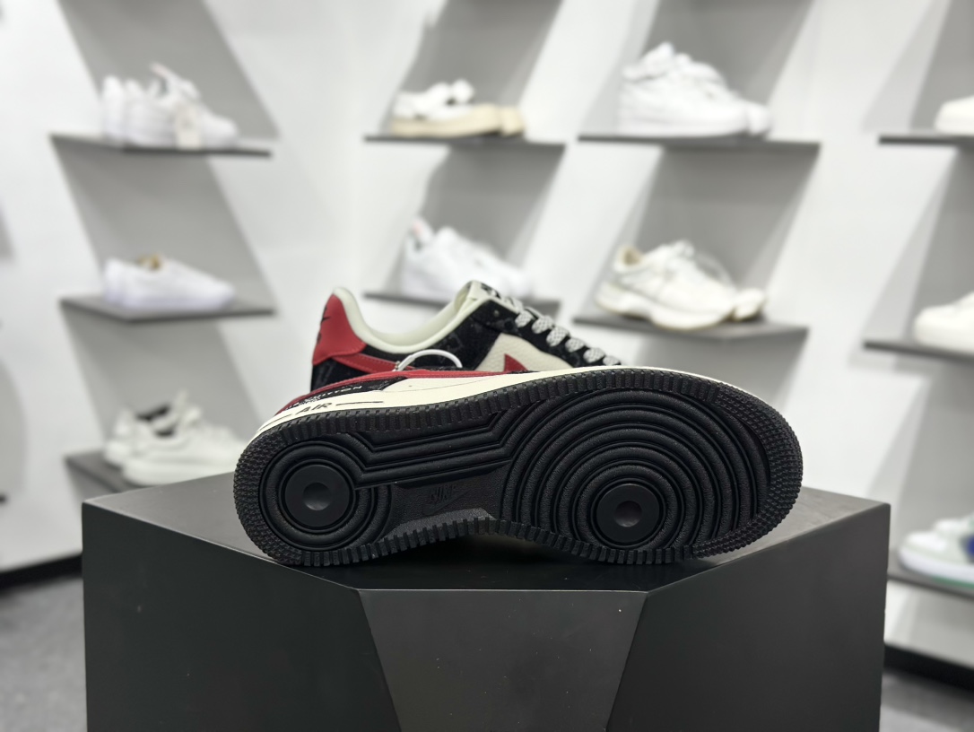 260 Nike Air Force 1‘07 Low LV联名 白红黑牛仔 空军一号低帮休闲板鞋 ZD1988-002